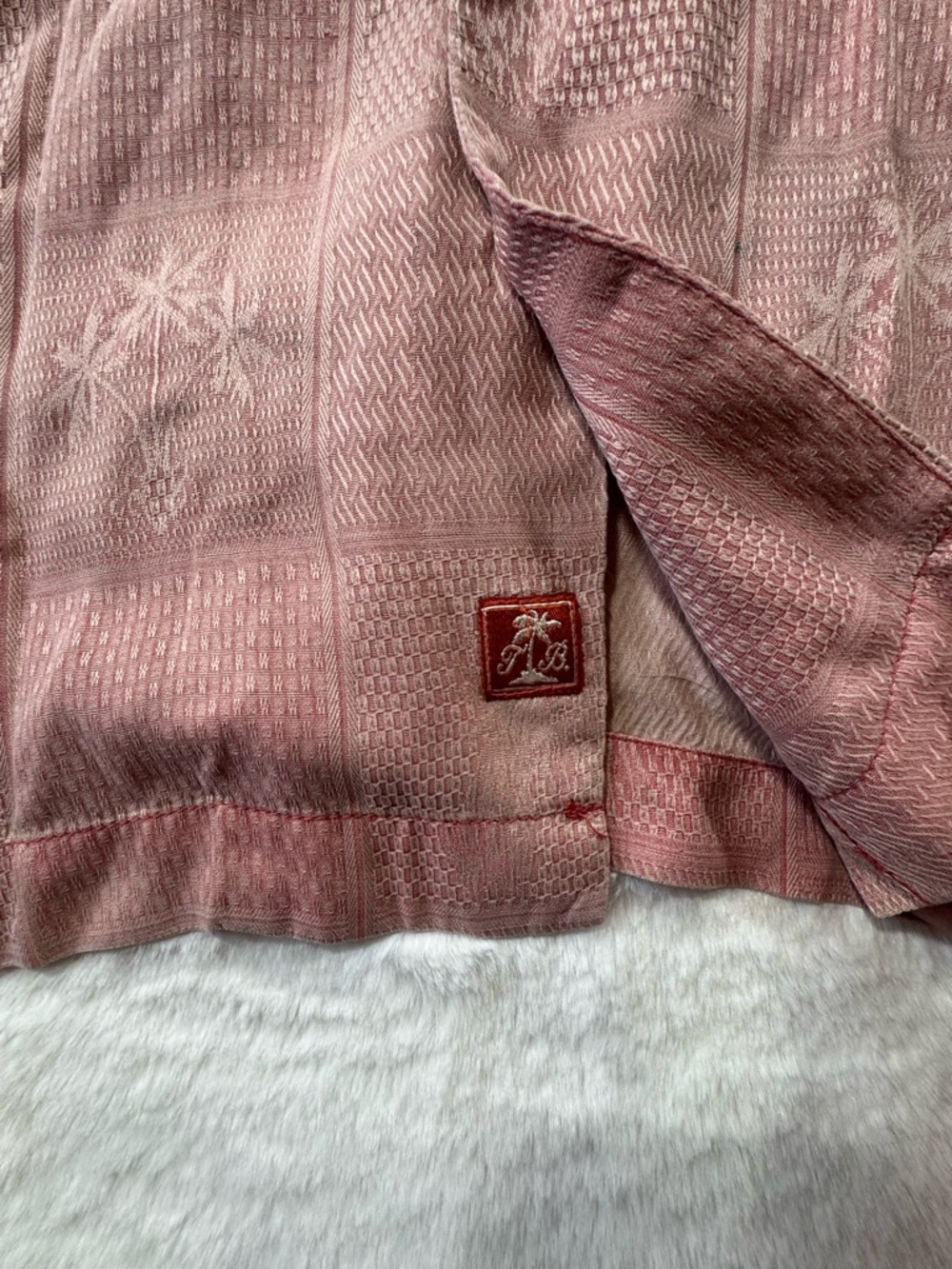 Tommy Bahama Silk Shirt Mens 2XL Pink Palm Tree Pineapple Button Up Tropical - Picture 8 of 13